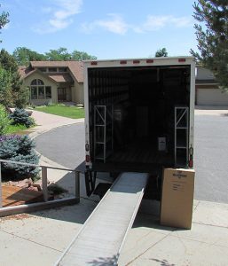 Company truck ready to be loaded at job site